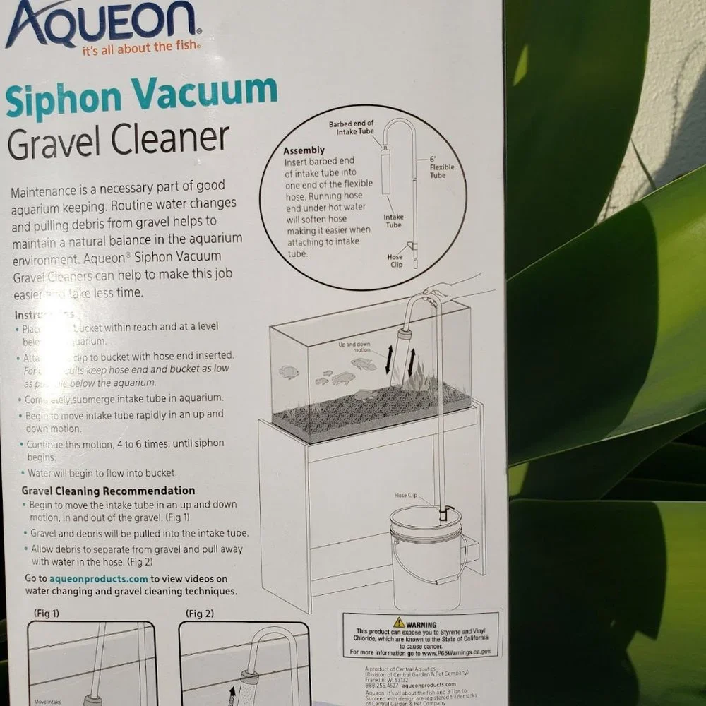New 2 PACK Aqueon Aquarium Fish Tank Siphon Vacuum Gravel Cleaner Hand syphon pu